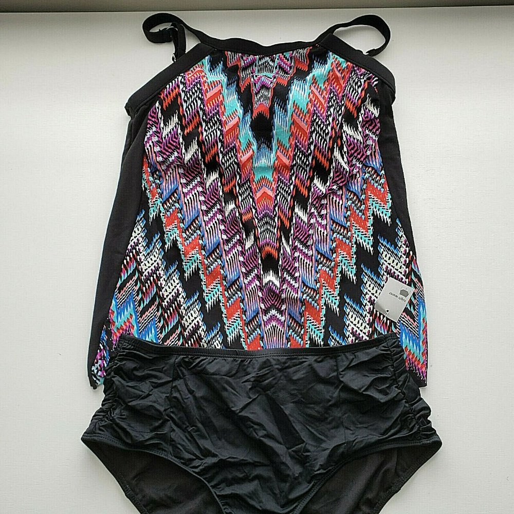 Aqua Green And Mossimo NWT Tankini With Bottom - Picture 6 of 8
